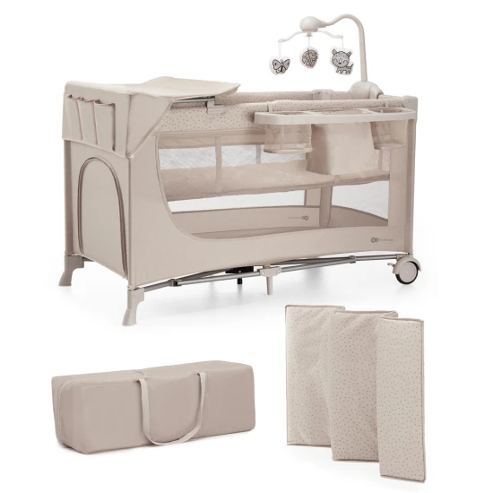 Utazóágy Joy 2 tartozékokkal Beige Kinderkraft KLJOY02BEG000AC