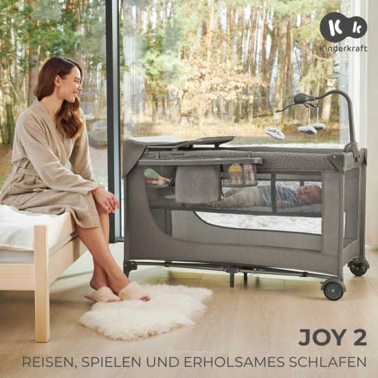 Utazóágy Joy 2 tartozékokkal Beige Kinderkraft KLJOY02BEG000AC