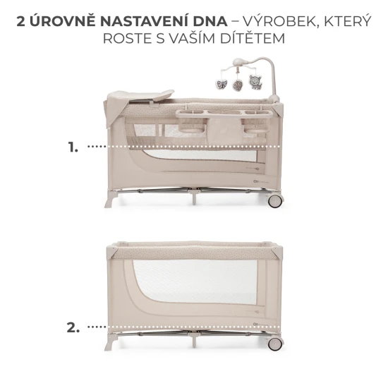 Utazóágy Joy 2 tartozékokkal Beige Kinderkraft KLJOY02BEG000AC