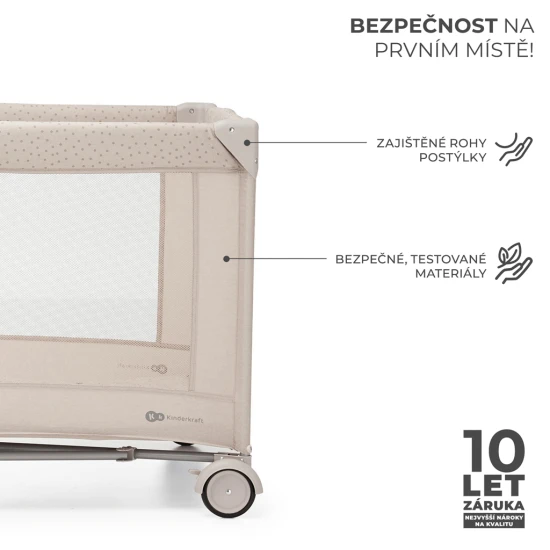 Utazóágy Joy 2 tartozékokkal Beige Kinderkraft KLJOY02BEG000AC
