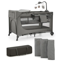 Utazóágy Joy 2 tartozékokkal Dark grey