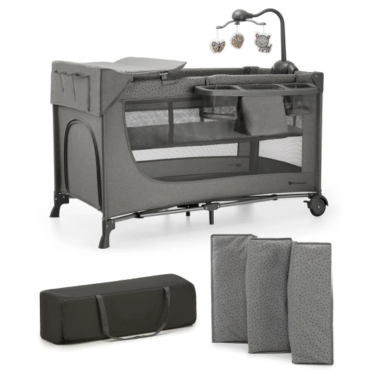 Utazóágy Joy 2 tartozékokkal Dark grey Kinderkraft KLJOY02DGR000AC