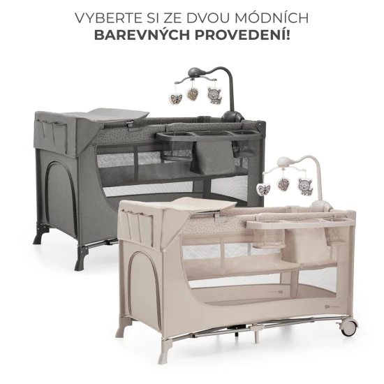 Utazóágy Joy 2 tartozékokkal Dark grey Kinderkraft KLJOY02DGR000AC