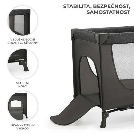 Joy Light szürke utazóágy Kinderkraft KLJOYLIGRY00000
