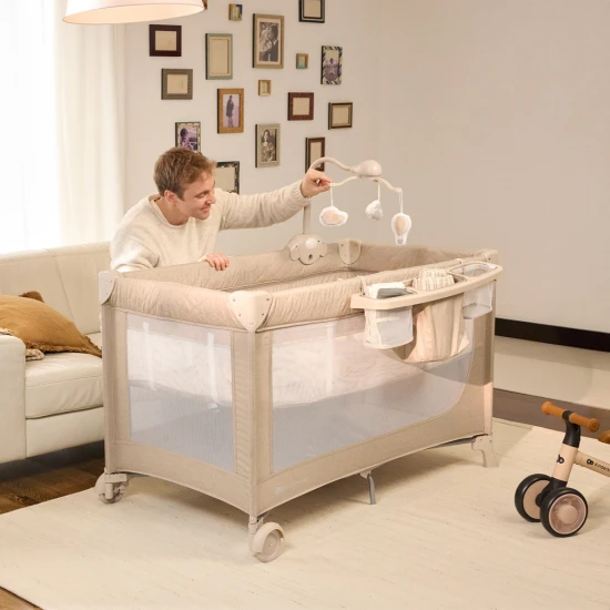 Utazóágy Leody Up Beige tartozékokkal Kinderkraft KCLEODUPBEG00AC