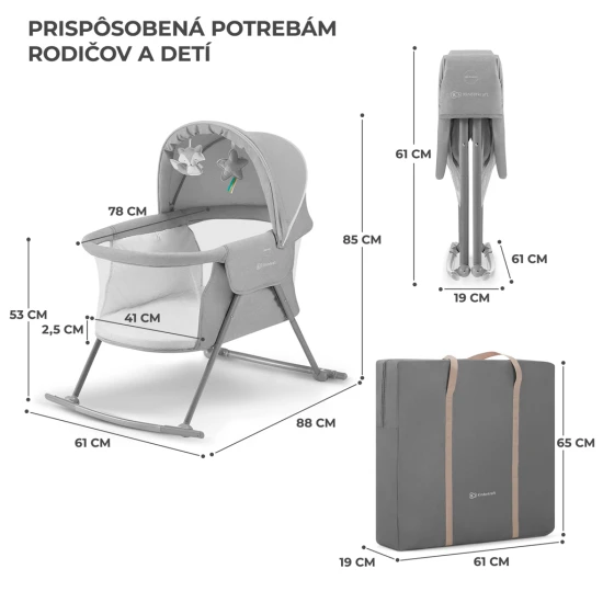 Gyerekágy 3in1 Lovi Gray Gyerekágy 3in1 Lovi Gray Kinderkraft KKLLOVIGRY0000