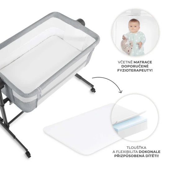 Állítható gyerekágy Nestee Up2 Light Grey Kinderkraft KLNEE002LGR0000