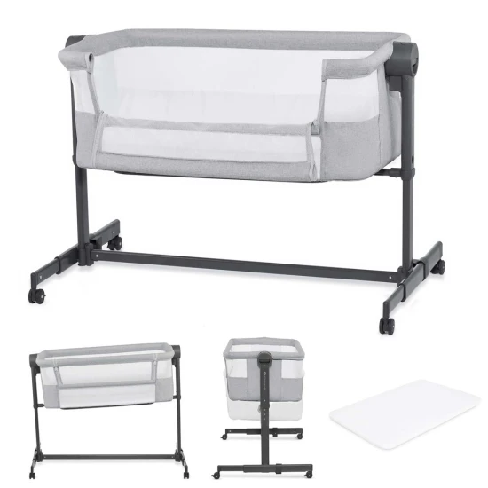 Állítható gyerekágy Nestee Up2 Light Grey Kinderkraft KLNEE002LGR0000