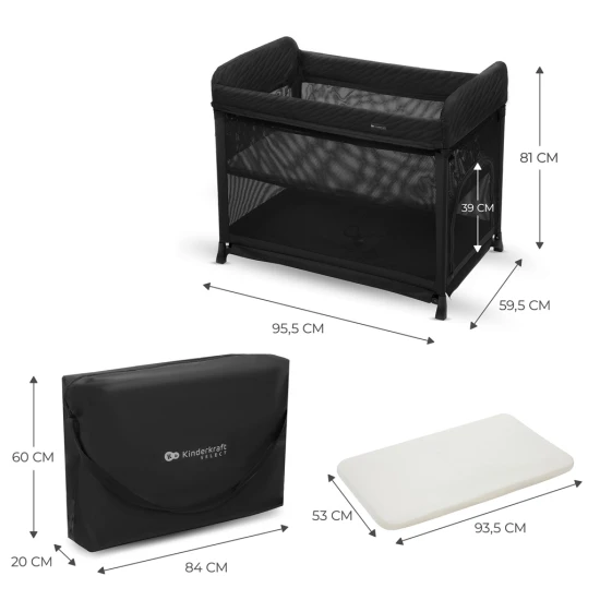 SELECT Utazóágy Moon Dream Black SELECT Utazóágy Moon Dream Black Kinderkraft KLMODR00BLK3000