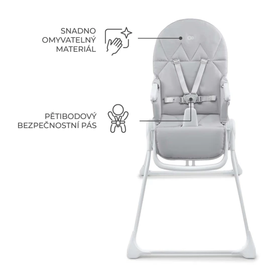 Etetőszék Binci Light Grey Kinderkraft KHBINC00LGR0000