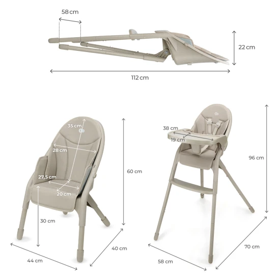Etetőszék Dinnly 2in1 Beige Etetőszék Dinnly 2in1 Beige Kinderkraft KHDINN00BEG0000