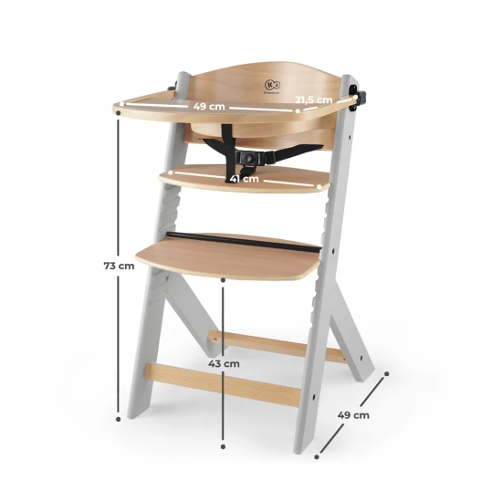 Etetőszék Enock Grey wooden, Premium Kinderkraft KKKENOCGRY0000
