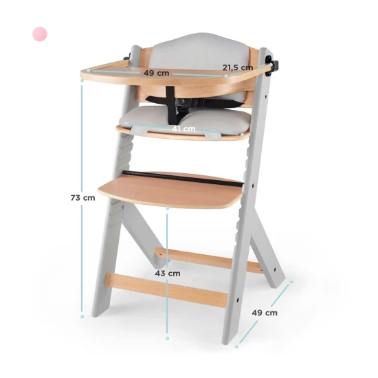 Etetőszék Enock párnázással Grey wooden, Premium Etetőszék Enock párnázással Grey wooden, Premium Kinderkraft KHENOC0PGRY0000