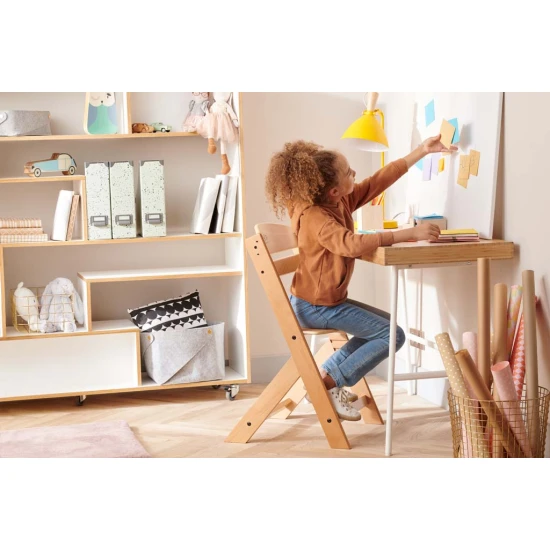 Etetőszék Enock párnázással White wooden, Premium Etetőszék Enock párnázással White wooden, Premium Kinderkraft KHENOC0PWHT0000