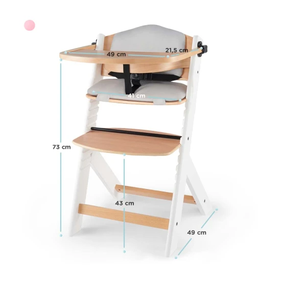 Etetőszék Enock párnázással White wooden, Premium Etetőszék Enock párnázással White wooden, Premium Kinderkraft KHENOC0PWHT0000