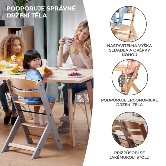 Etetőszék Enock White wooden, Premium Etetőszék Enock White wooden, Premium Kinderkraft KKKENOCWHT0000