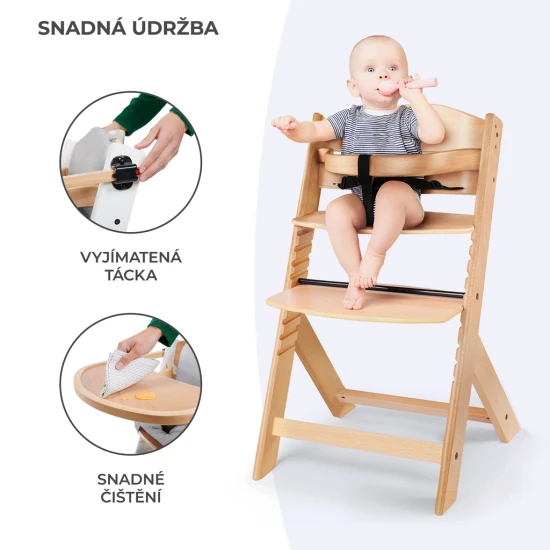 Etetőszék Enock White wooden, Premium Etetőszék Enock White wooden, Premium Kinderkraft KKKENOCWHT0000