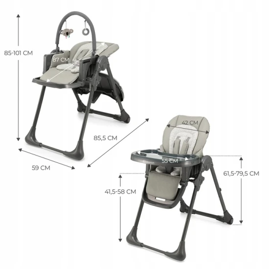 Etetőszék Tummie grey Kinderkraft KHTUMM00GRY0000