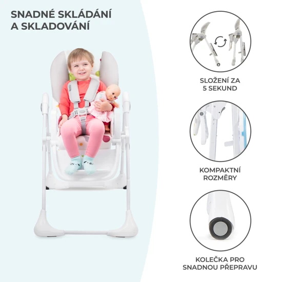 Etetőszék Yummy Grey Kinderkraft KKKYUMMGRY0000