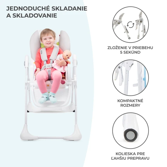 Etetőszék Yummy Grey Kinderkraft KKKYUMMGRY0000