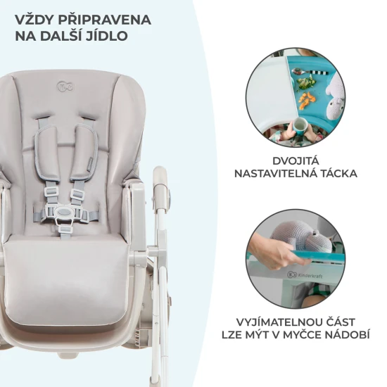 Etetőszék Yummy Grey Kinderkraft KKKYUMMGRY0000