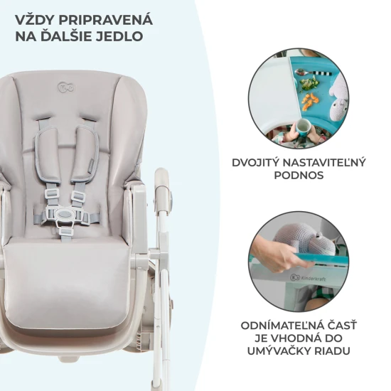 Etetőszék Yummy Grey Kinderkraft KKKYUMMGRY0000