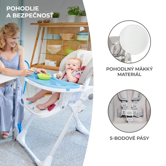 Etetőszék Yummy Grey Kinderkraft KKKYUMMGRY0000