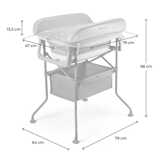 Pelenkázó fürdetőkáddal Bubbly Grey Pelenkázó fürdetőkáddal Bubbly Grey Kinderkraft KABUBB00GRY0000