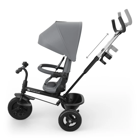 Tricikli Aston 2 Plus Grey, 9m+ Tricikli Aston 2 Plus Grey, 9m+ Kinderkraft KRASTO02GRYPL00