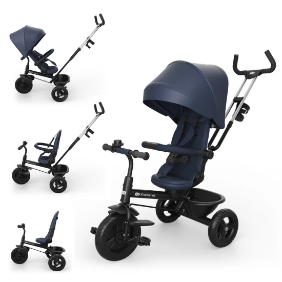 Tricikli Aston 2 Plus Navy, 9m+ Tricikli Aston 2 Plus Navy, 9m+ Kinderkraft KRASTO02NAVPL00
