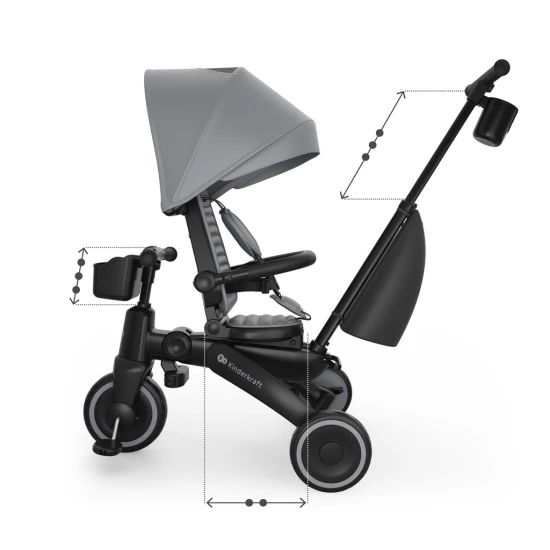Tricikli Jazz 3 Grey, 9m+ Tricikli Jazz 3 Grey, 9m+ Kinderkraft KRJAZZ03GRY0000