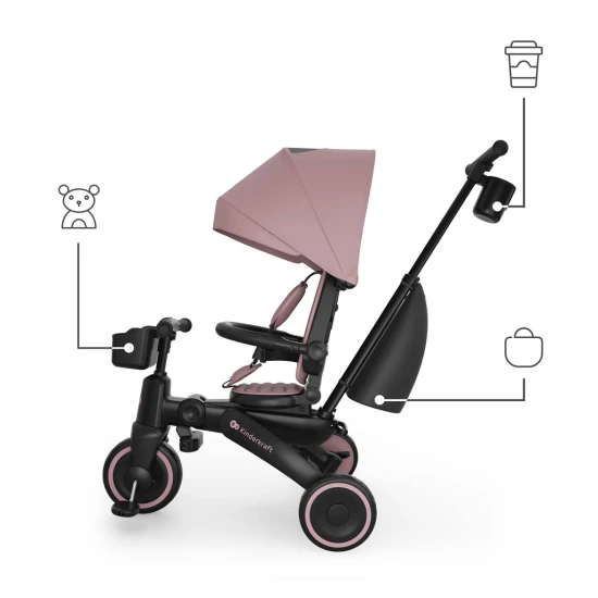 Tricikli Jazz 3 Pink, 9m+ Kinderkraft KRJAZZ03PNK0000