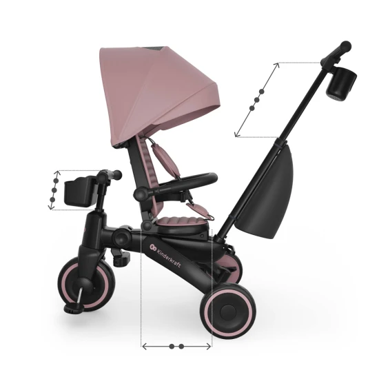 Tricikli Jazz 3 Pink, 9m+ Kinderkraft KRJAZZ03PNK0000