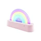 A rózsaszínben táncoló Rainbow lámpa a zene ritmusára változtatja a színeket.