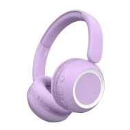 Vezeték nélküli fejhallgató lila háttérvilágítással