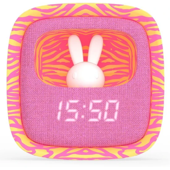 Ébresztőóra és éjszakai fény Zebra Pink MOB-BILLY-PZ-01