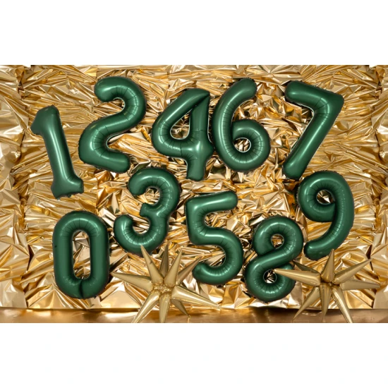 Elegáns léggömb 9. születésnapra - üvegzöld a főszerepben