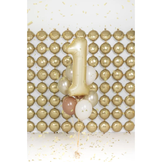 Elegáns 1. születésnapi léggömb - arany főszerepben