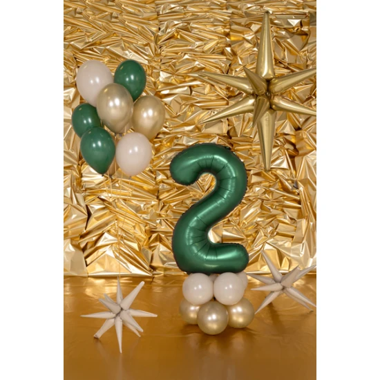 Elegáns léggömb 2. születésnapra - üvegzöld a főszerepben