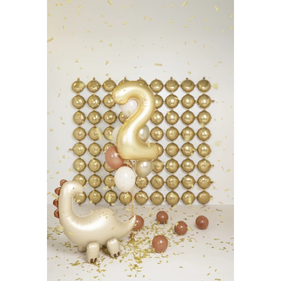 Party Deco ballon Number 2 Golden 86 cm Elegáns 2. születésnapi léggömb - arany főszerepben