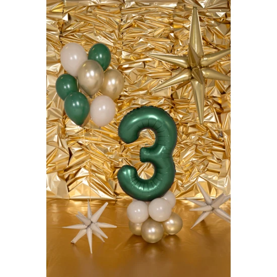 Elegáns léggömb 3. születésnapra - üvegzöld a főszerepben
