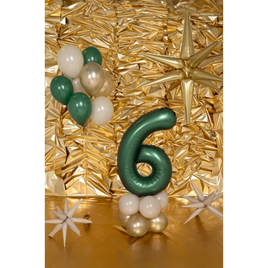 Elegáns léggömb 6. születésnapra - üvegzöld a főszerepben
