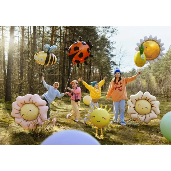 104 cm átmérőjű, pirosító rózsaszín virág formájú fólia lufi