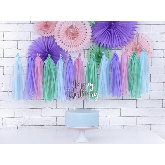 Party Deco Garland bojttal Füzér bojtokkal - Színes barkácsparti dekoráció