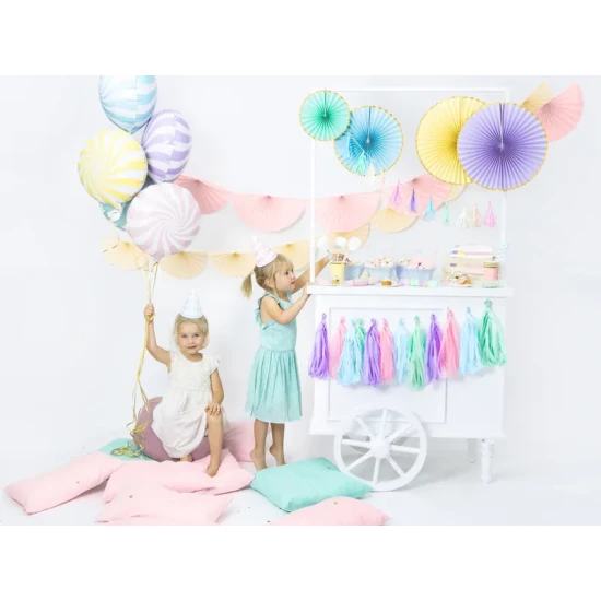Party Deco Garland bojttal Füzér bojtokkal - Színes barkácsparti dekoráció