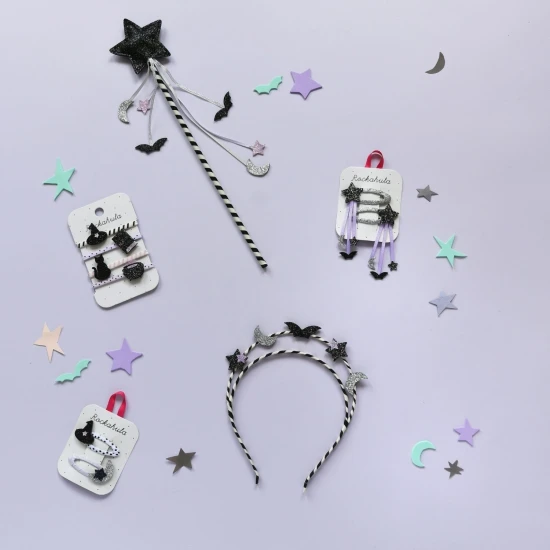 Rockahula Kids Hajcsipesz Boszorkányóra 2 db Witching Hour hajcsattok – Fedezze fel a Halloween varázsát!