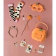 4 db Halloween hajgumi készlet sütőtök, fekete macska, szellem és csillag motívumokkal