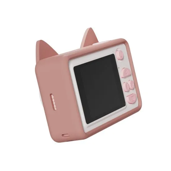 Gyermek digitális fényképezőgép minden utazáshoz macska motívummal.