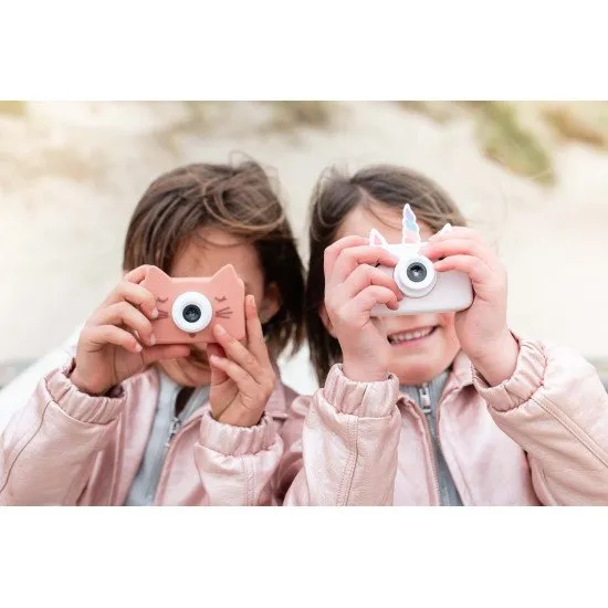 Gyermek digitális fényképezőgép minden utazáshoz macska motívummal.