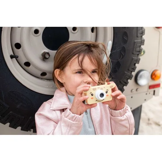 Gyermek digitális fényképezőgép minden utazáshoz zsiráf motívummal.